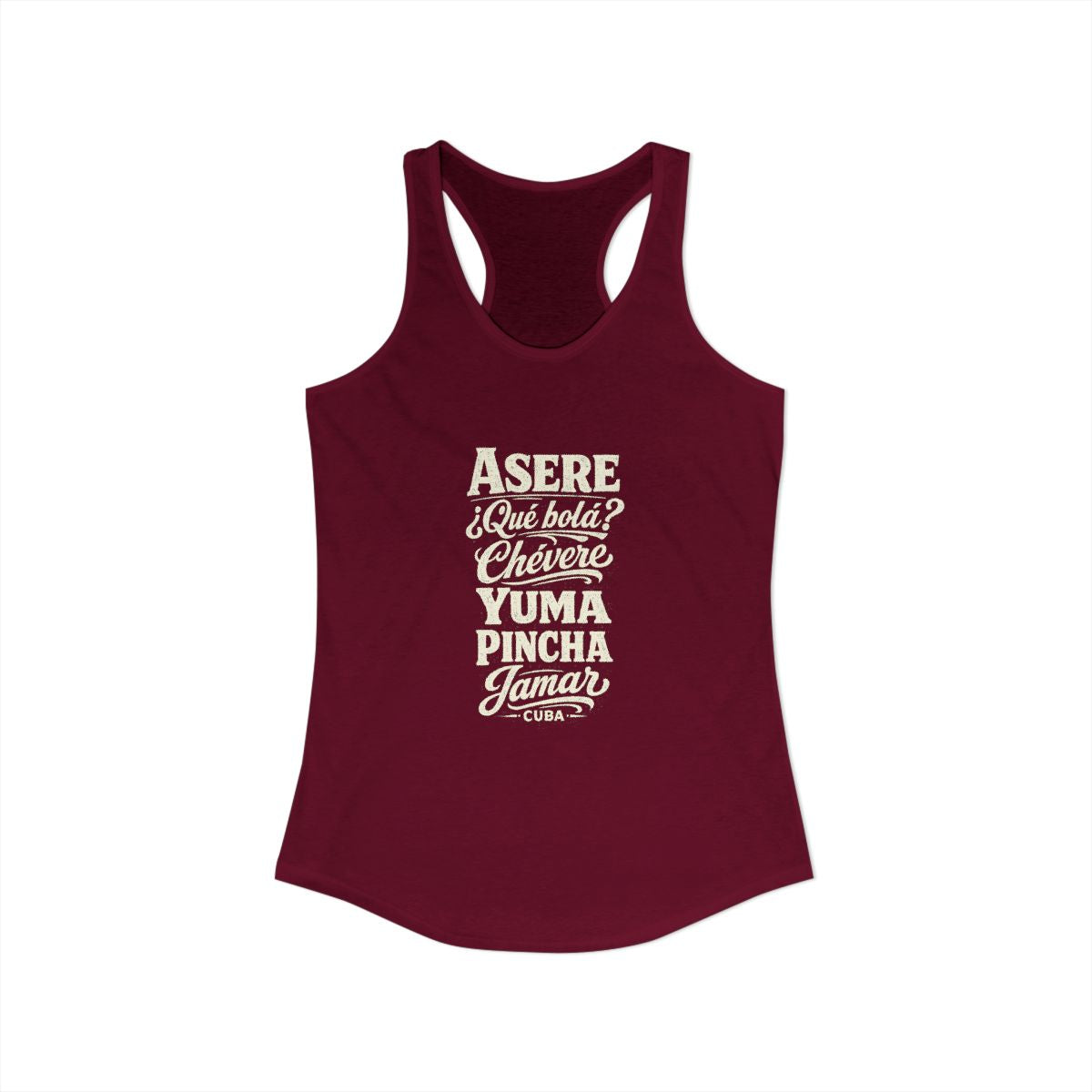 Cuba local slang women's tank top — typographic sayings design | Nameshi Destinations (view 27)