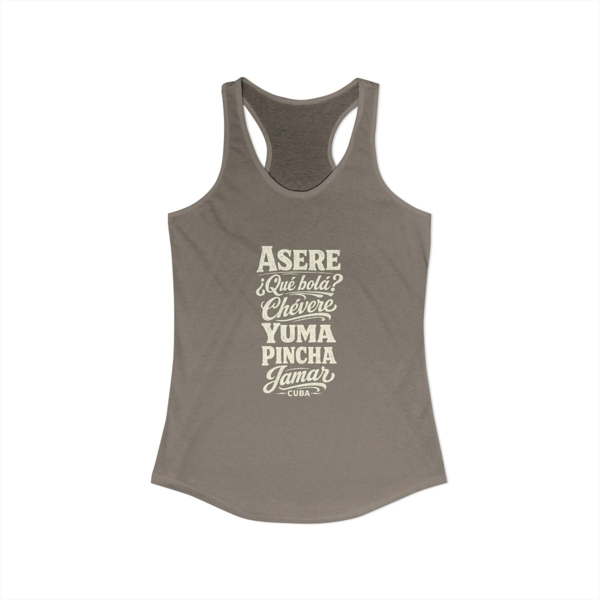 Cuba local slang women's tank top — typographic sayings design | Nameshi Destinations (view 23)