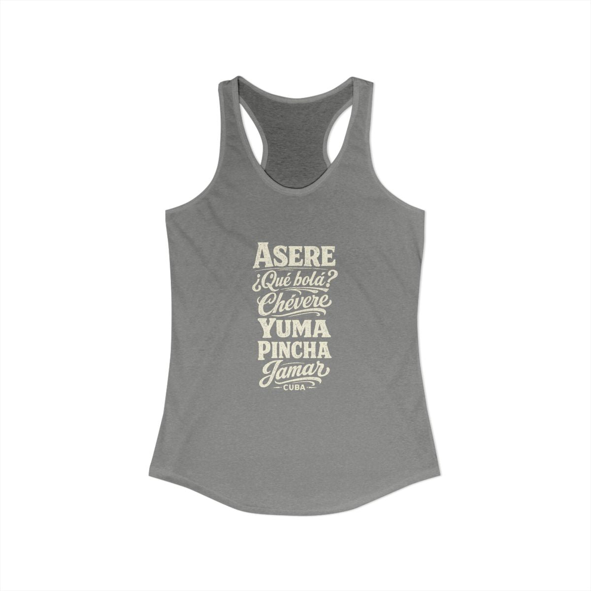 Cuba local slang women's tank top — typographic sayings design | Nameshi Destinations (view 25)