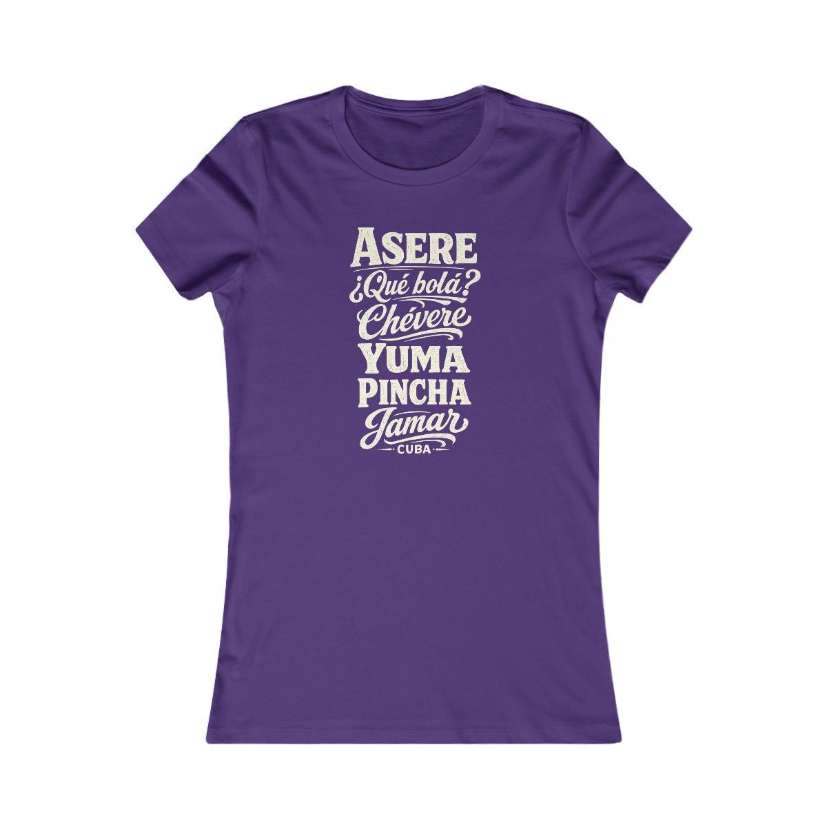 Cuba local slang women's tee — typographic sayings design | Nameshi Destinations (view 6)