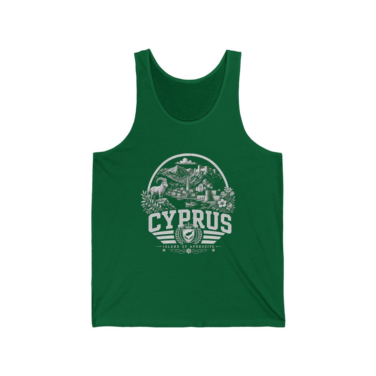 Cyprus Men's Tank Top — Kelly (front)
