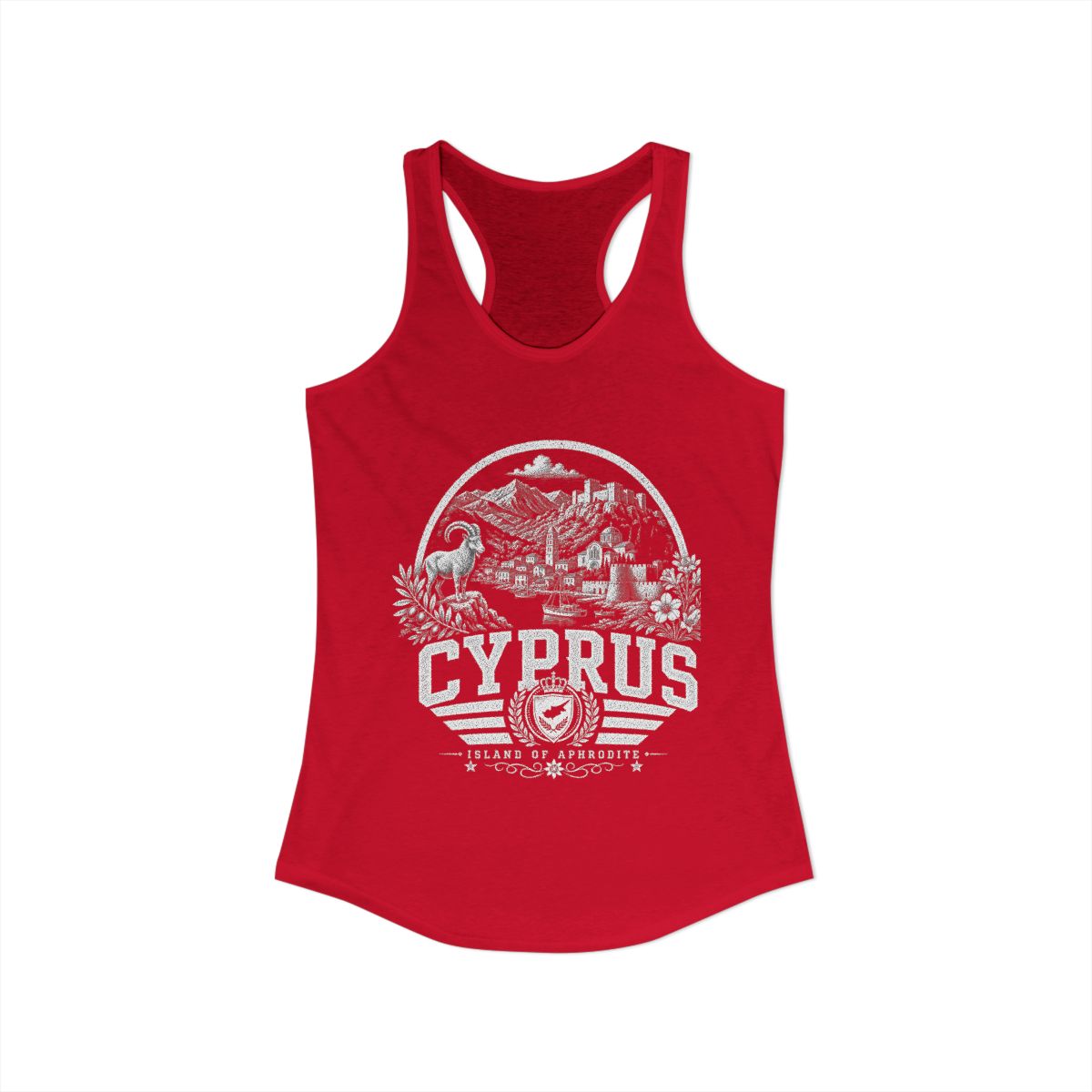 Cyprus Women's Tank Top — Solid Red (front)