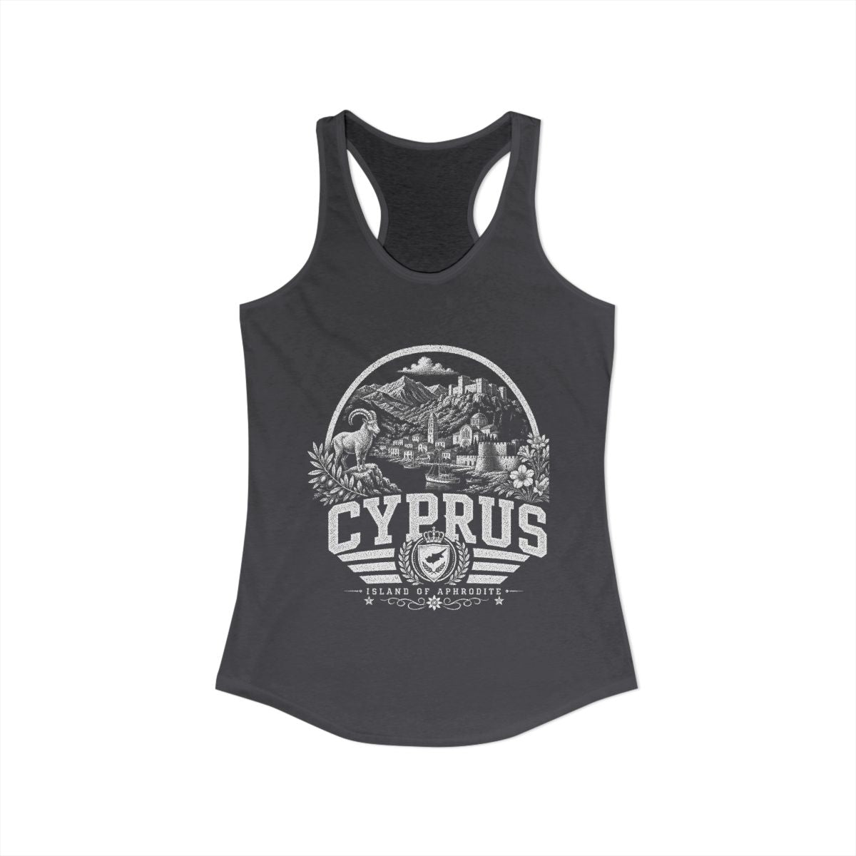Cyprus Women's Tank Top — Solid Dark Gray (front)