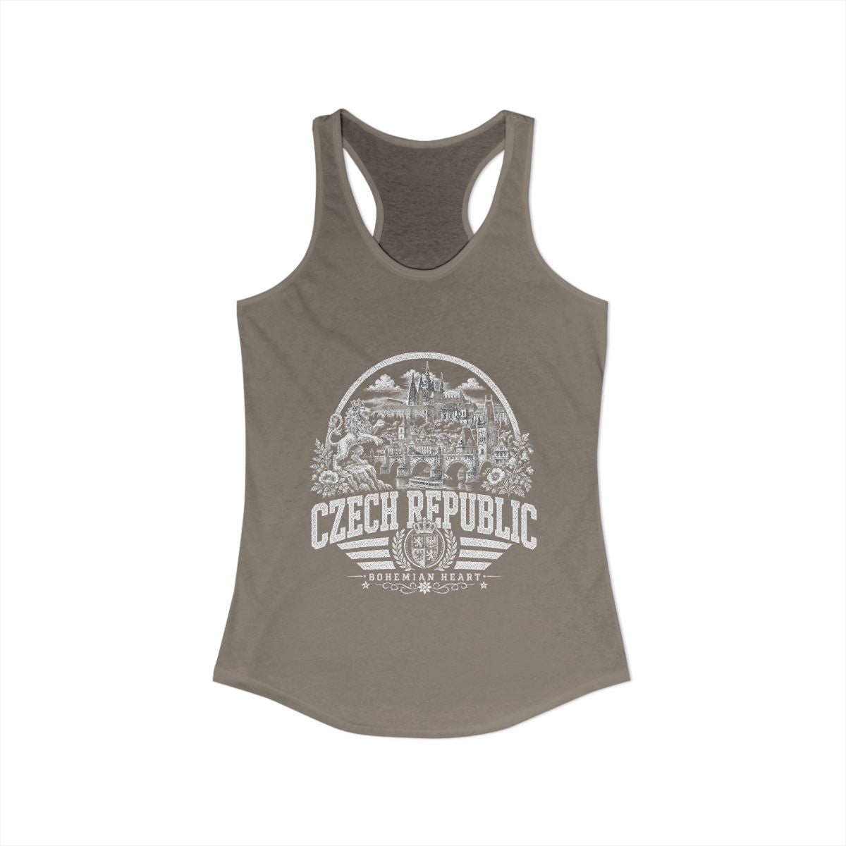 Czech Republic Women's Tank Top — Solid Warm Gray (front)