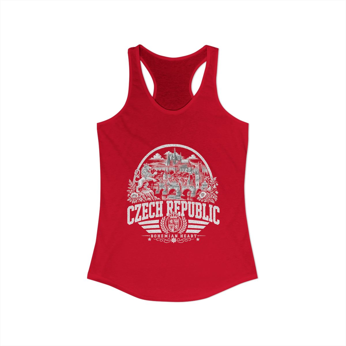 Czech Republic Women's Tank Top — Solid Red (front)