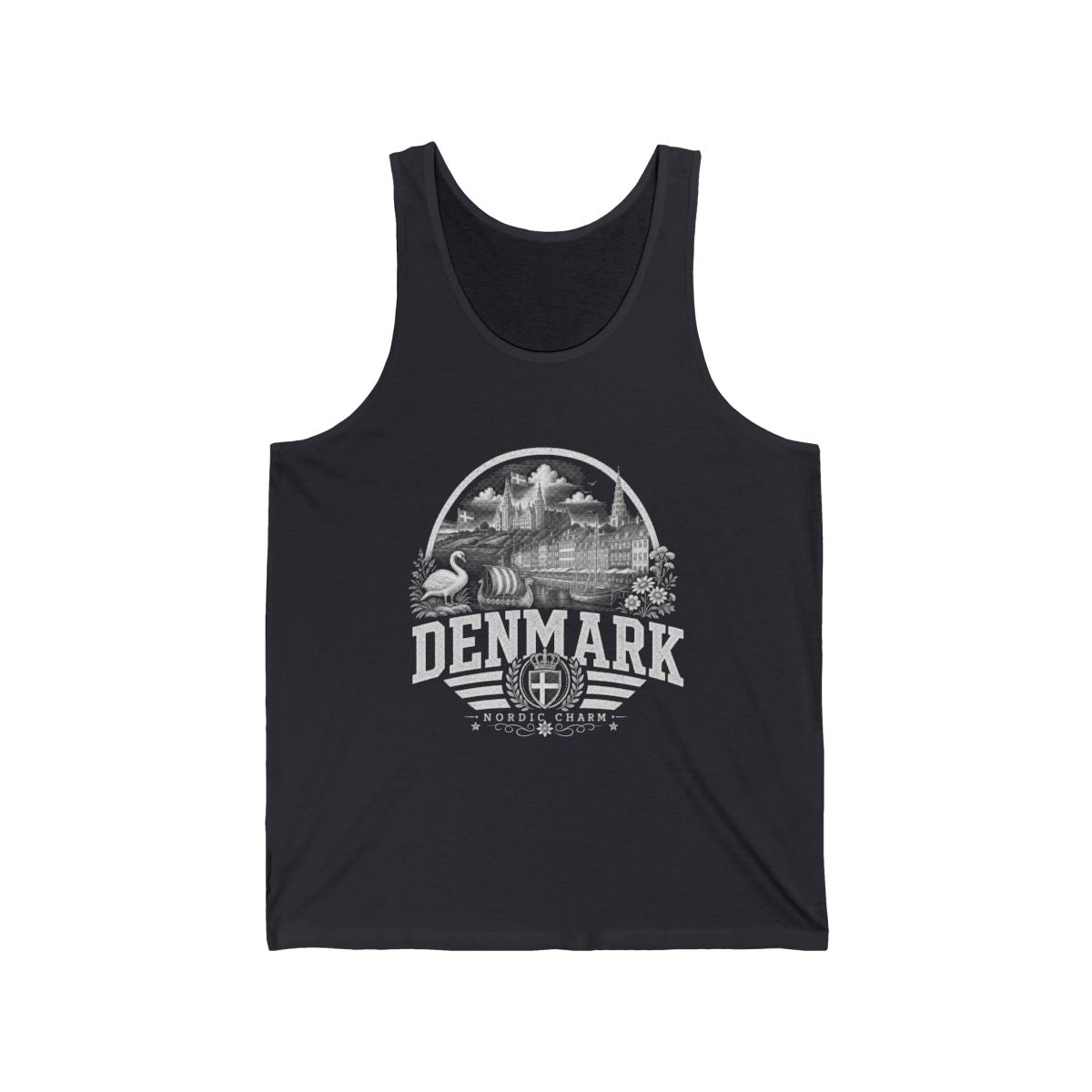 Denmark Men's Tank Top — Dark Grey (front)