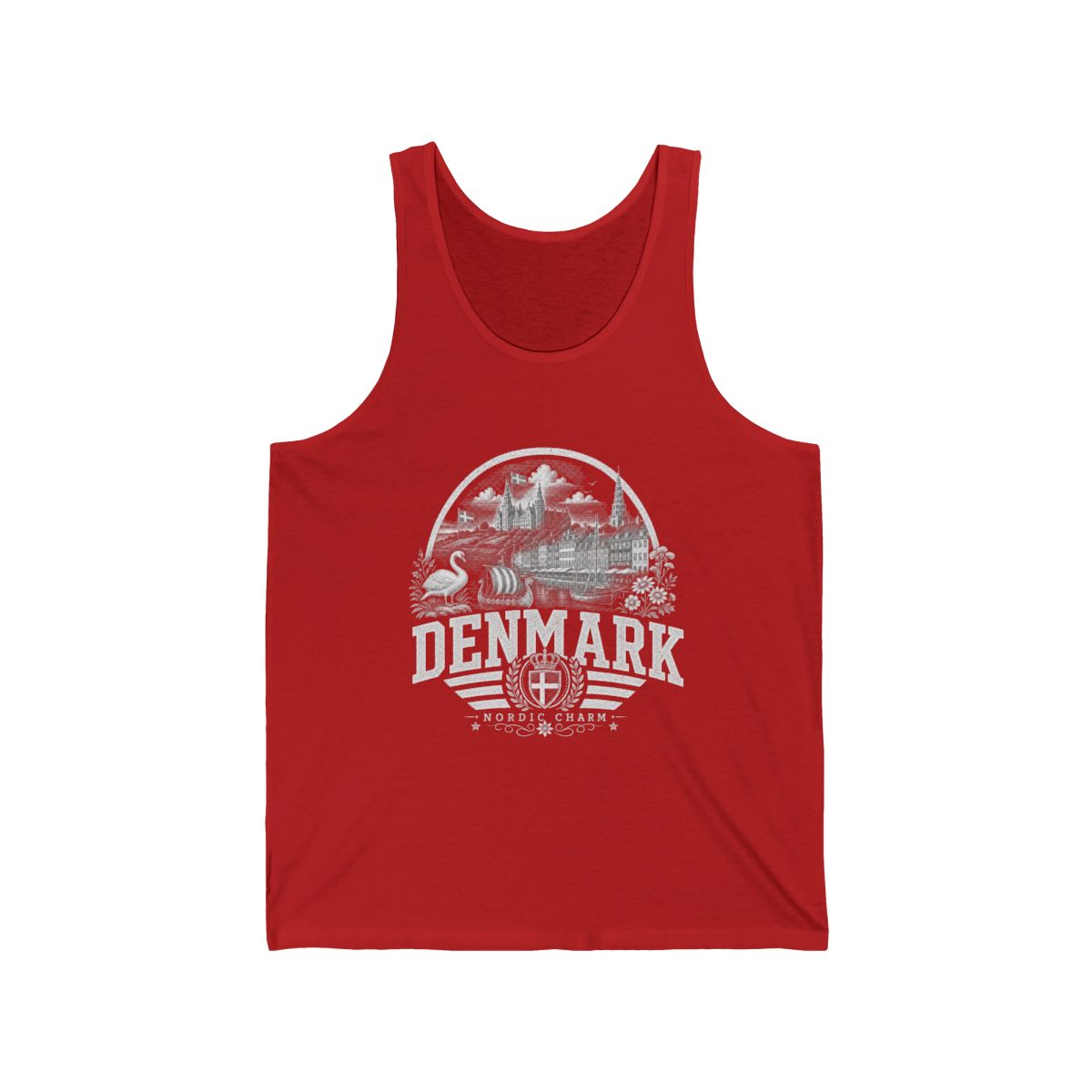Denmark Men's Tank Top — Red (front)