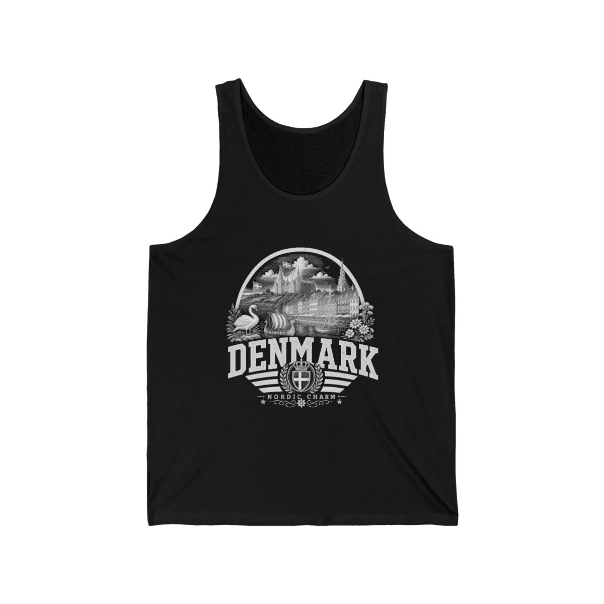 Denmark Men's Tank Top — Black (front)