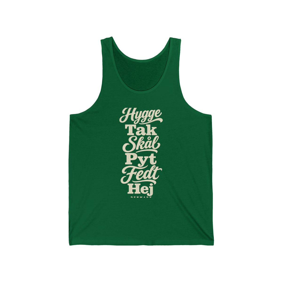 Denmark local slang men's tank top — typographic sayings design | Nameshi Destinations (view 7)