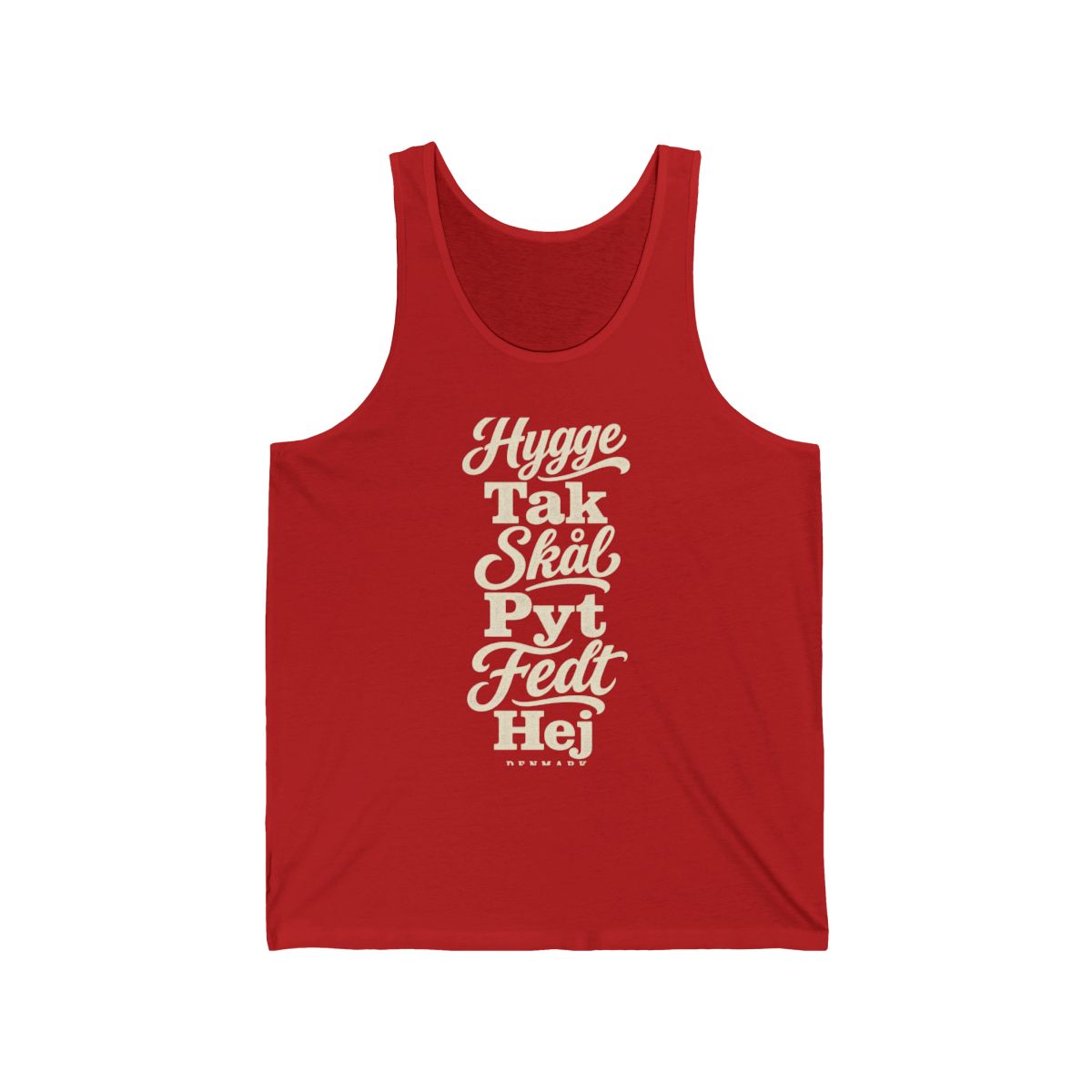 Denmark local slang men's tank top — typographic sayings design | Nameshi Destinations (view 11)