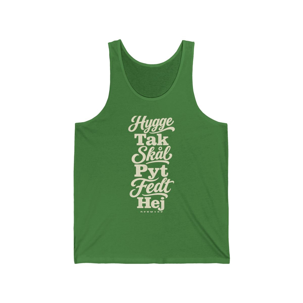 Denmark local slang men's tank top — typographic sayings design | Nameshi Destinations (view 9)