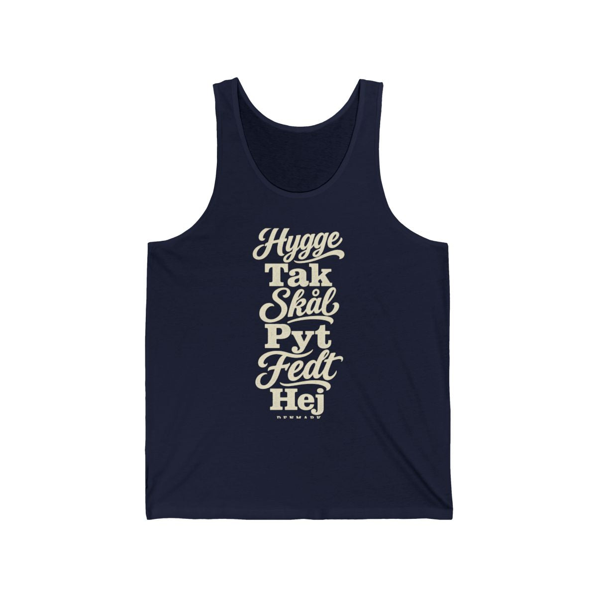 Denmark local slang men's tank top — typographic sayings design | Nameshi Destinations (view 15)