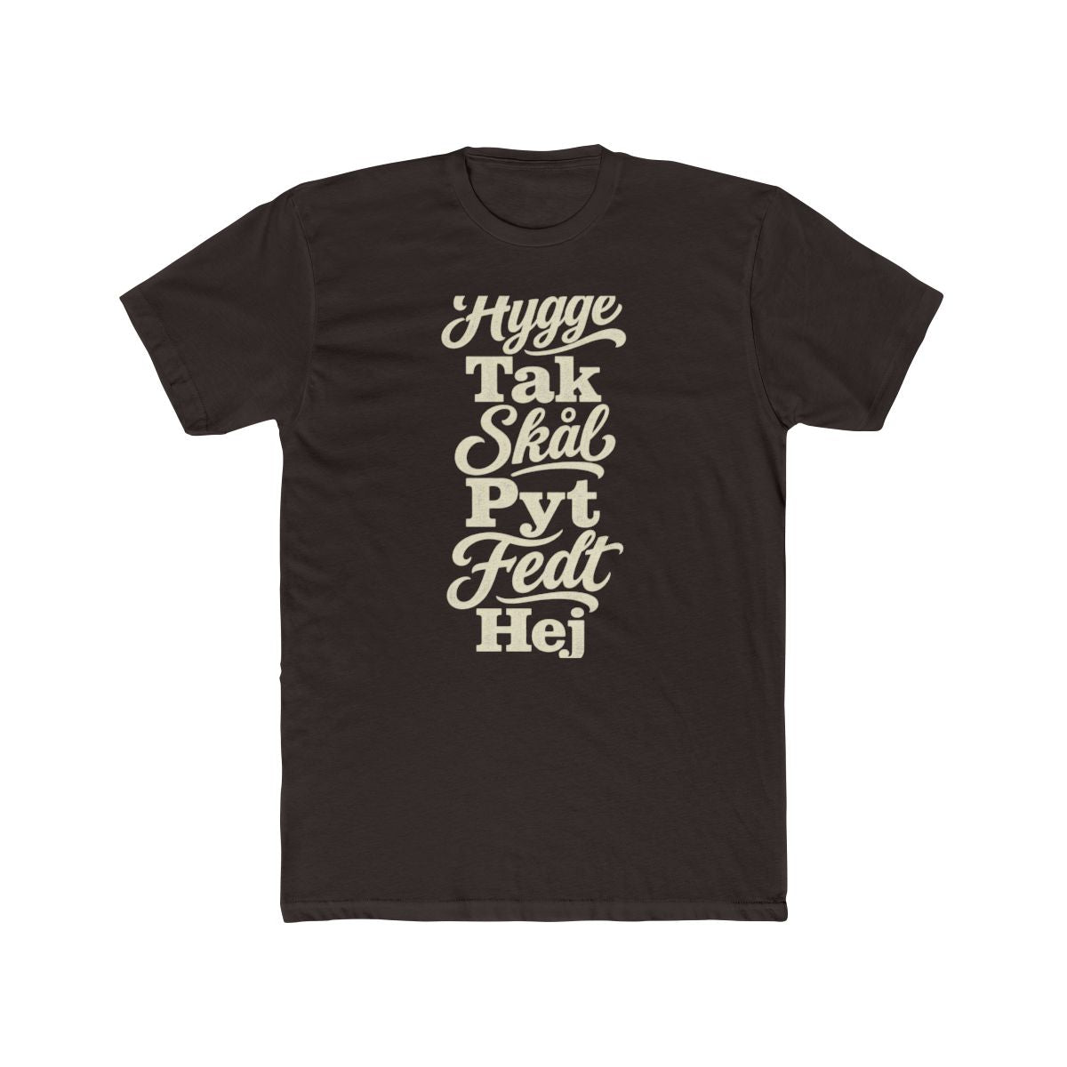 Denmark local slang men's tee — typographic sayings design | Nameshi Destinations (view 1)