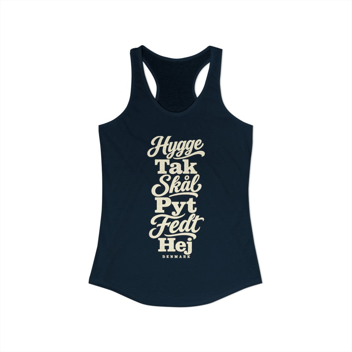 Denmark local slang women's tank top — typographic sayings design | Nameshi Destinations (view 9)
