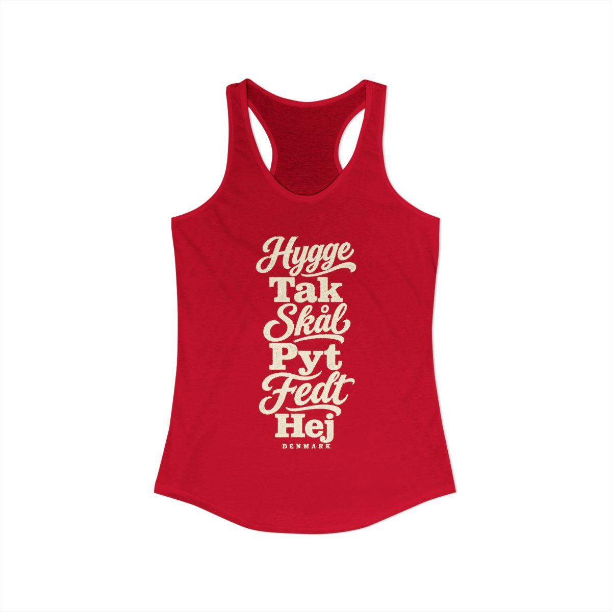 Denmark local slang women's tank top — typographic sayings design | Nameshi Destinations (view 17)