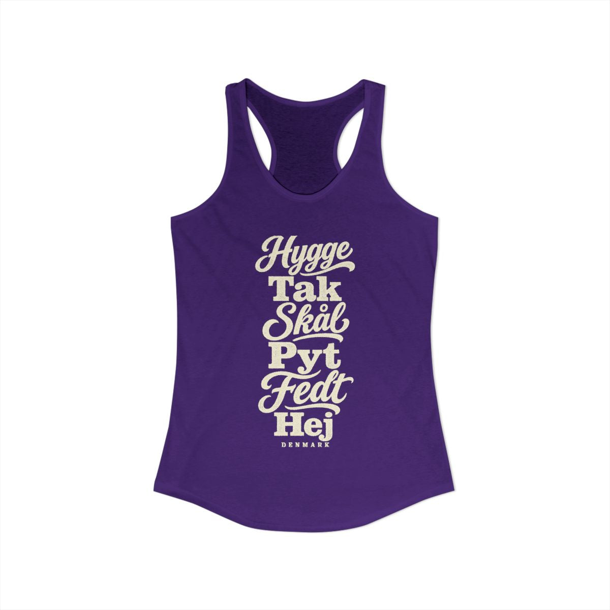 Denmark local slang women's tank top — typographic sayings design | Nameshi Destinations (view 15)