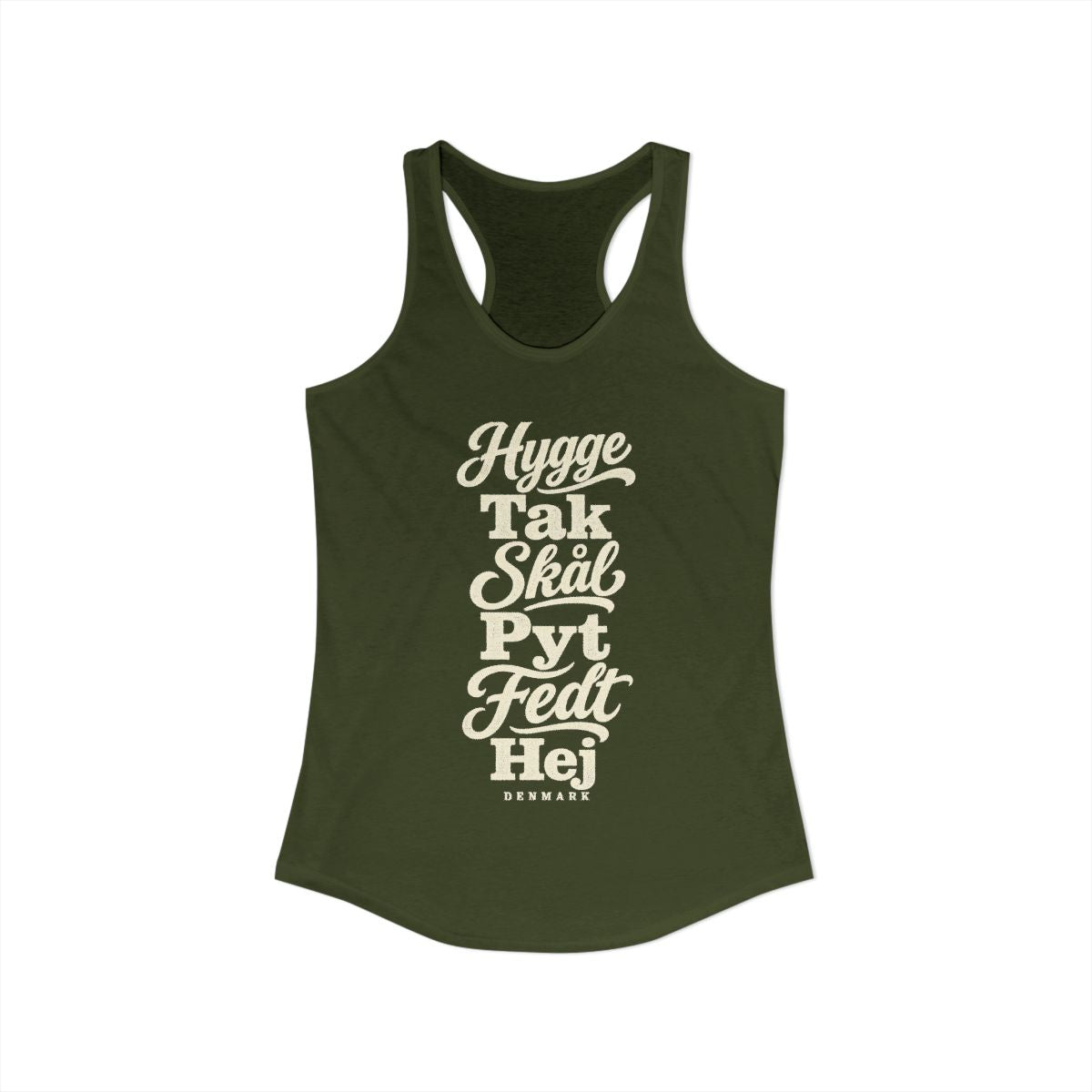 Denmark local slang women's tank top — typographic sayings design | Nameshi Destinations (view 11)