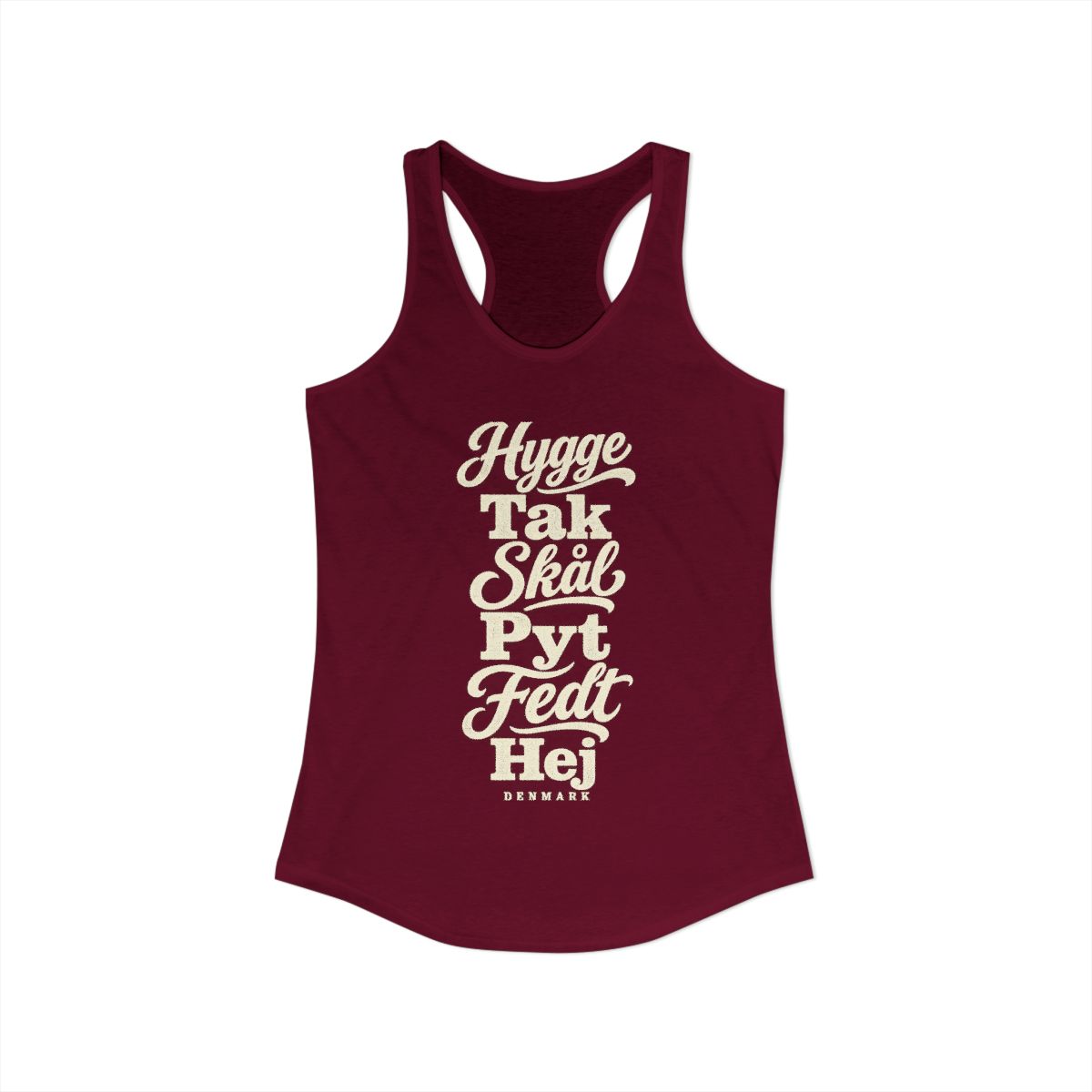 Denmark local slang women's tank top — typographic sayings design | Nameshi Destinations (view 27)