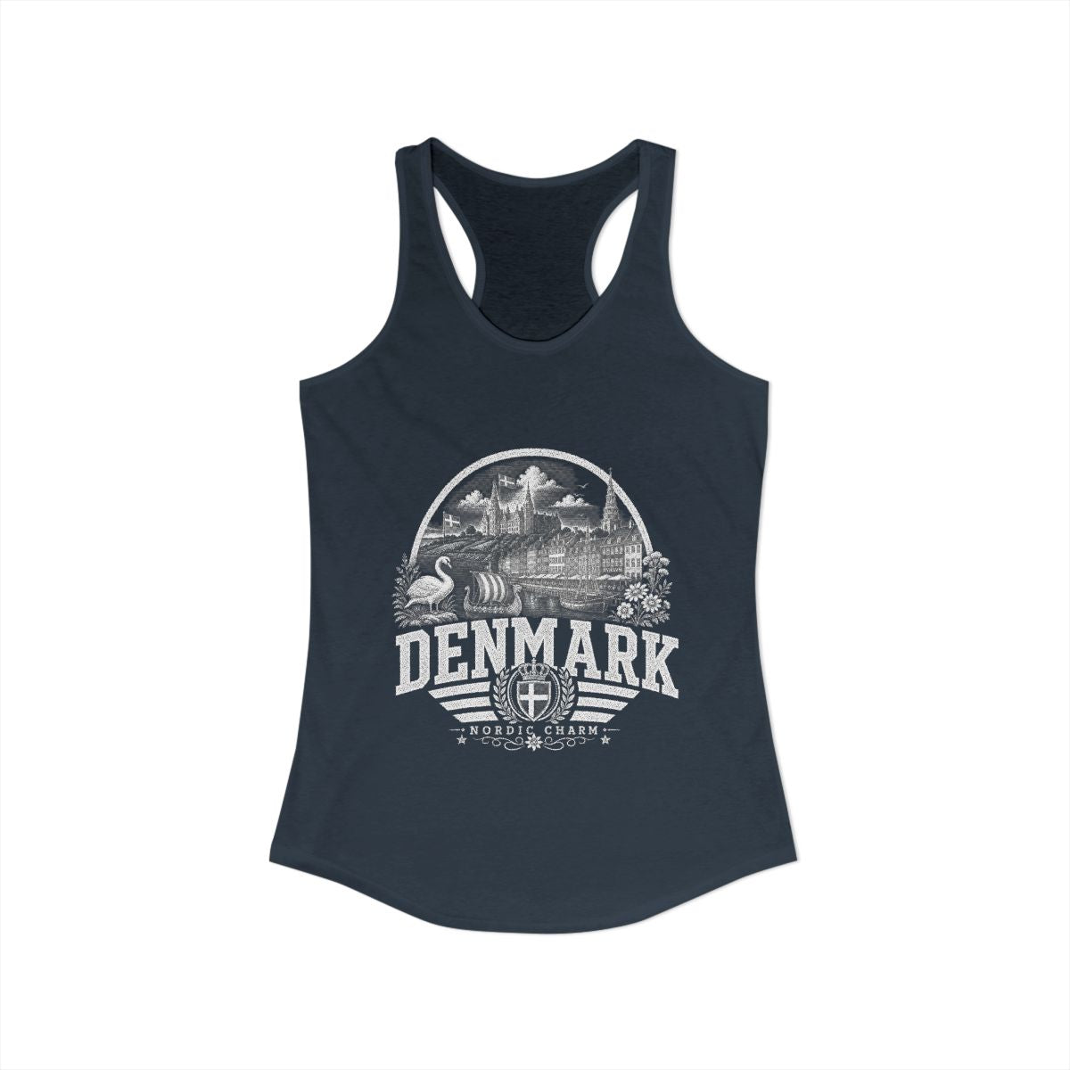 Denmark Women's Tank Top — Solid Indigo (front)