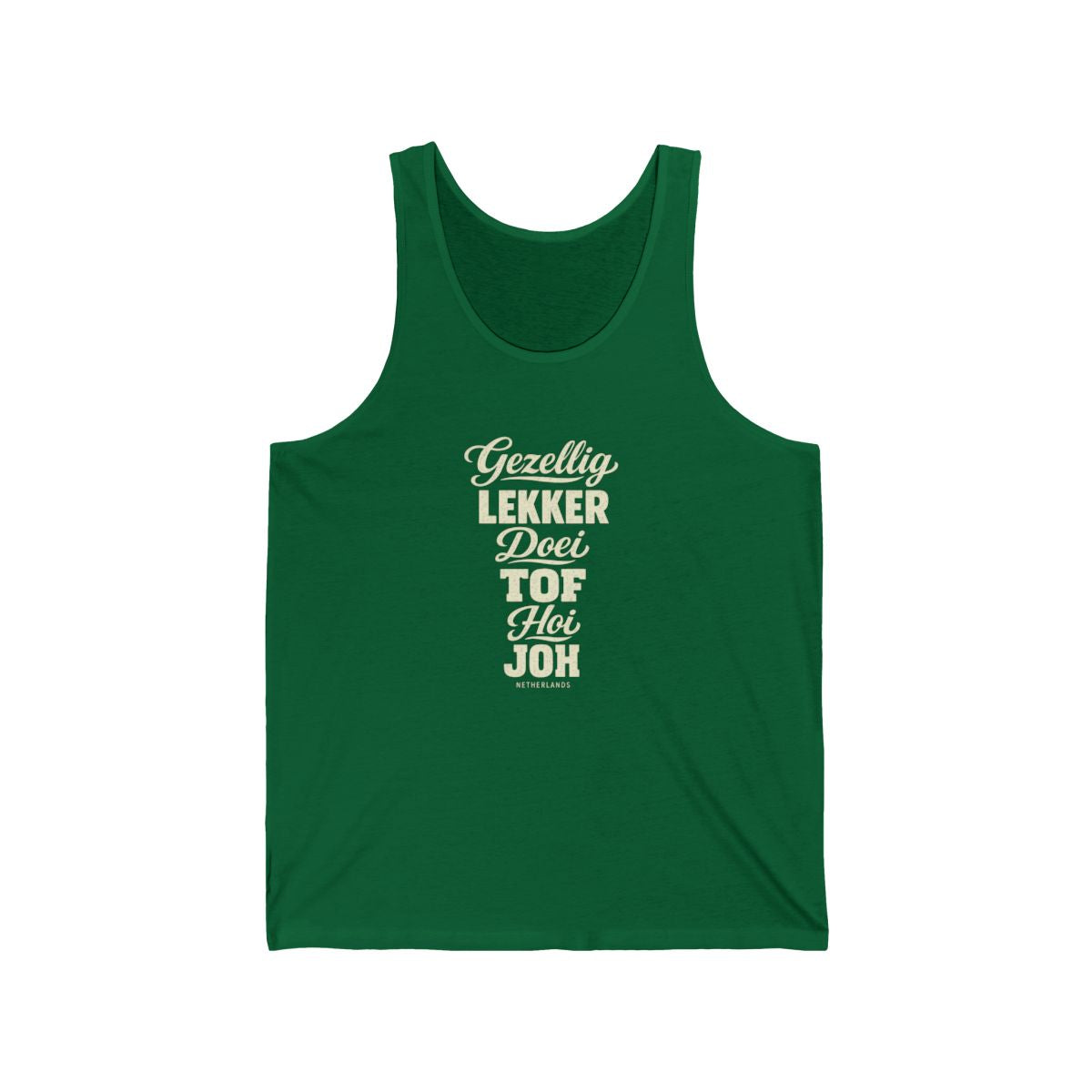 Netherlands local slang men's tank top — typographic sayings design | Nameshi Destinations (view 7)