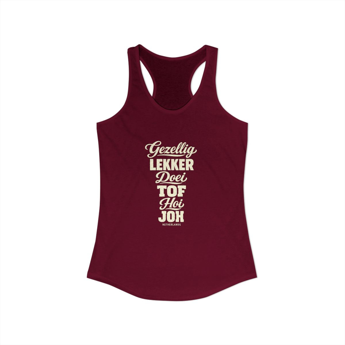 Netherlands local slang women's tank top — typographic sayings design | Nameshi Destinations (view 27)