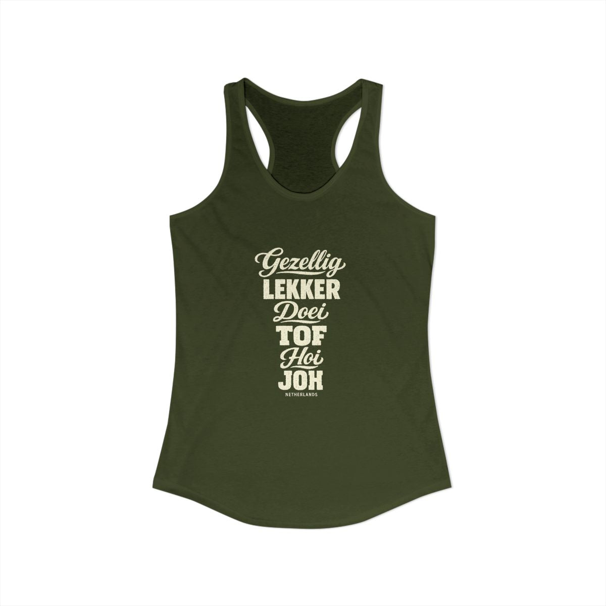 Netherlands local slang women's tank top — typographic sayings design | Nameshi Destinations (view 11)