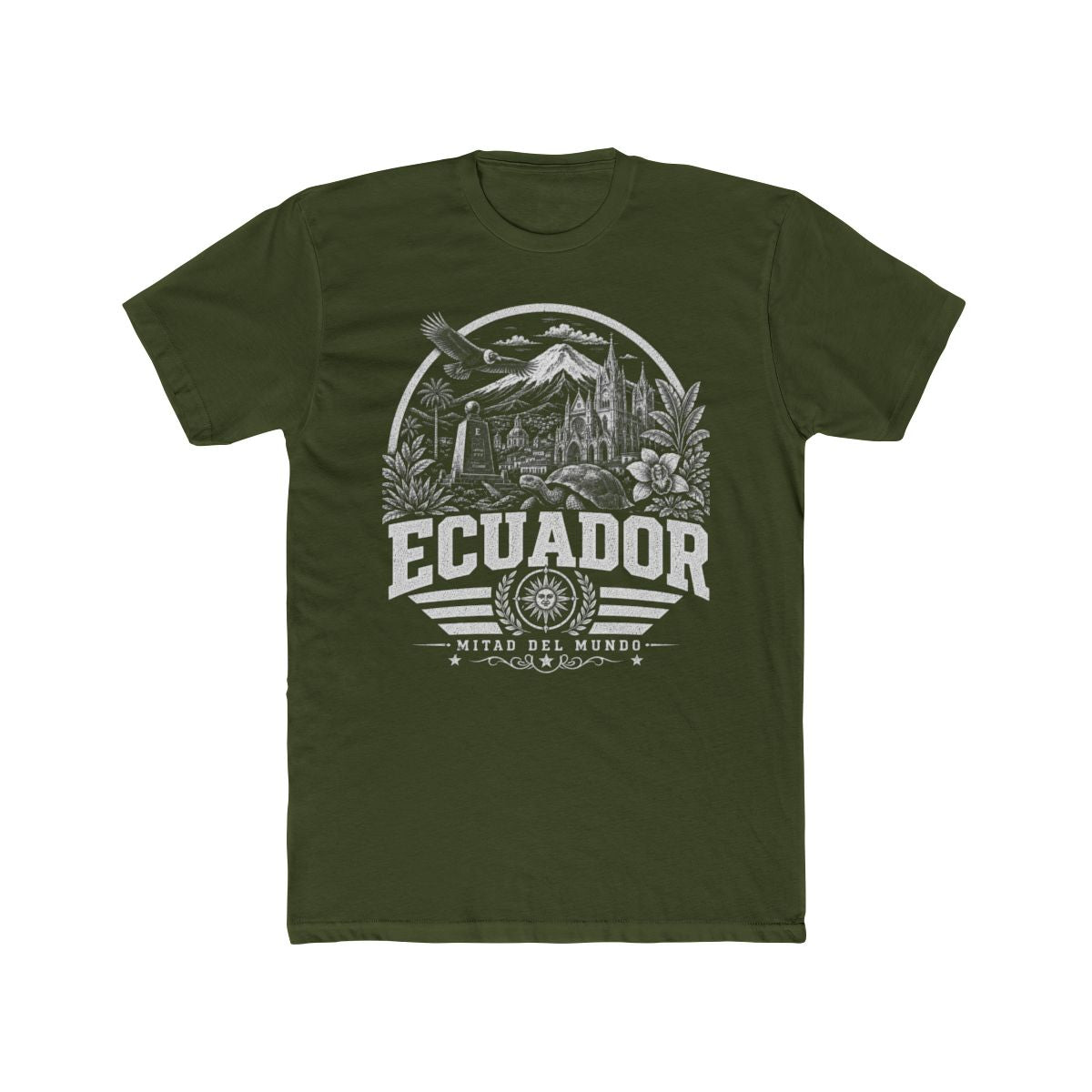 Ecuador Men's Tee — Solid Military Green