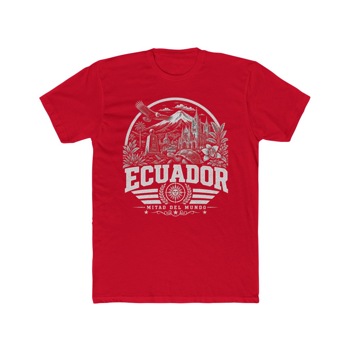 Ecuador Men's Tee — Solid Red