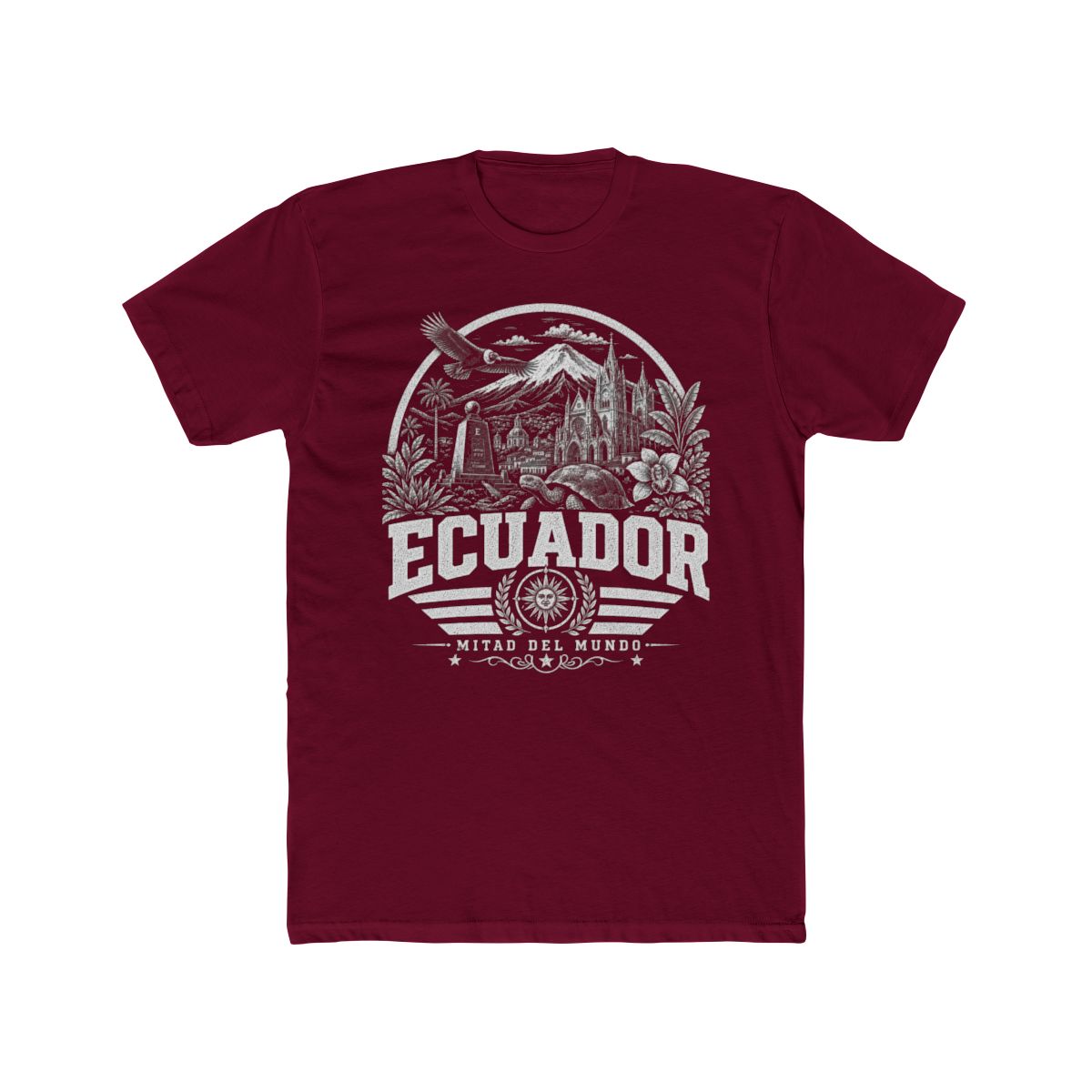 Ecuador Men's Tee — Solid Cardinal Red