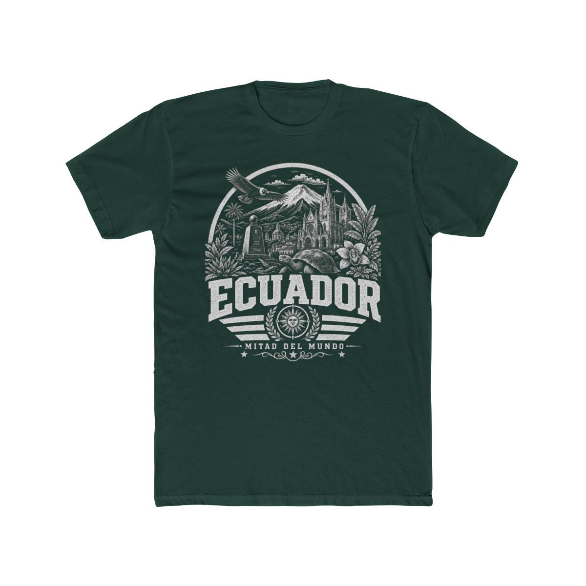 Ecuador Men's Tee — Solid Forest Green
