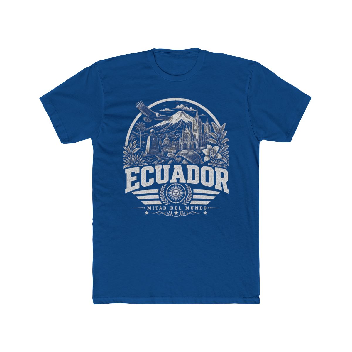 Ecuador Men's Tee — Solid Cool Blue