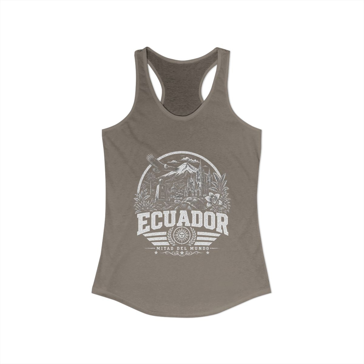 Ecuador Women's Tank Top — Solid Warm Gray (front)