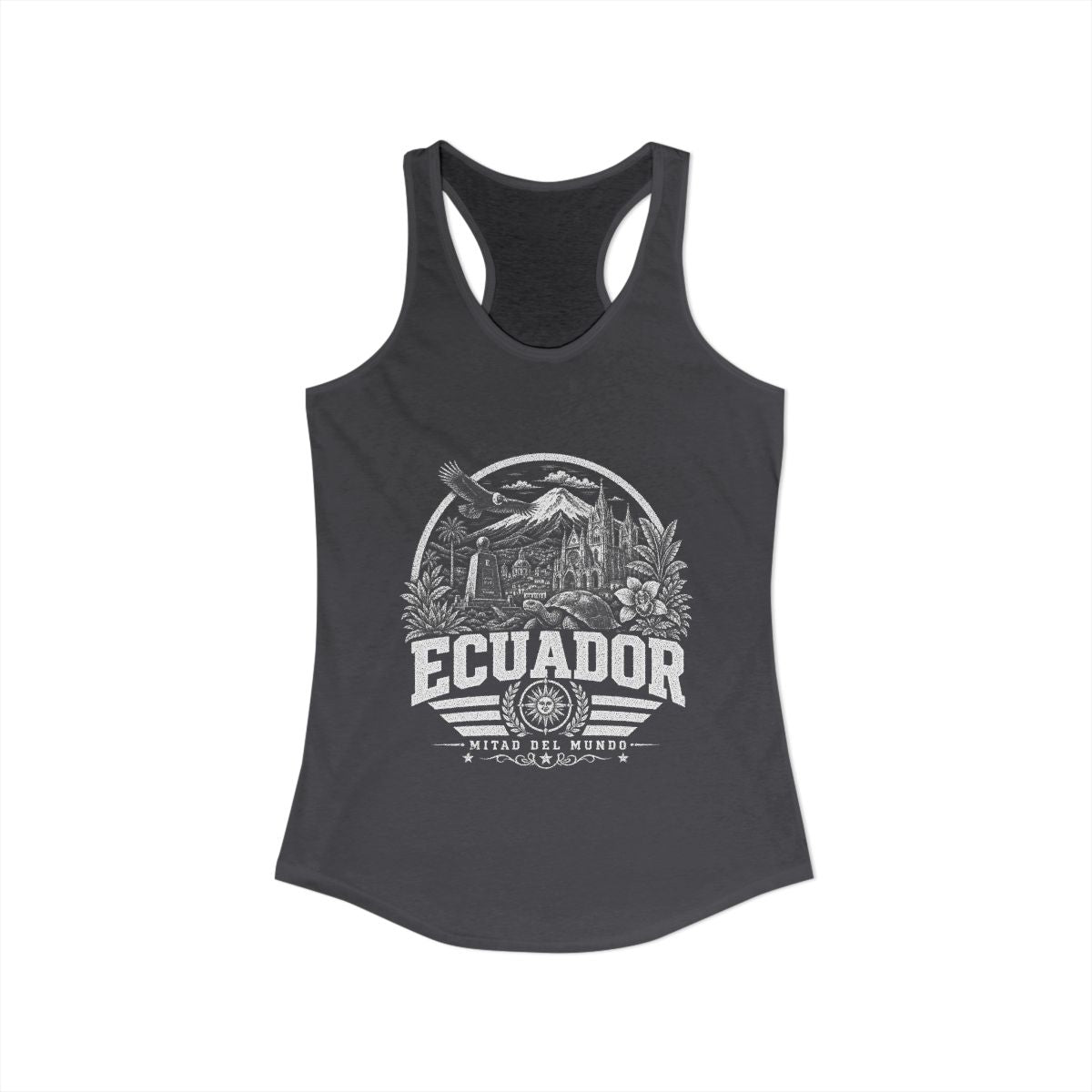 Ecuador Women's Tank Top — Solid Dark Gray (front)