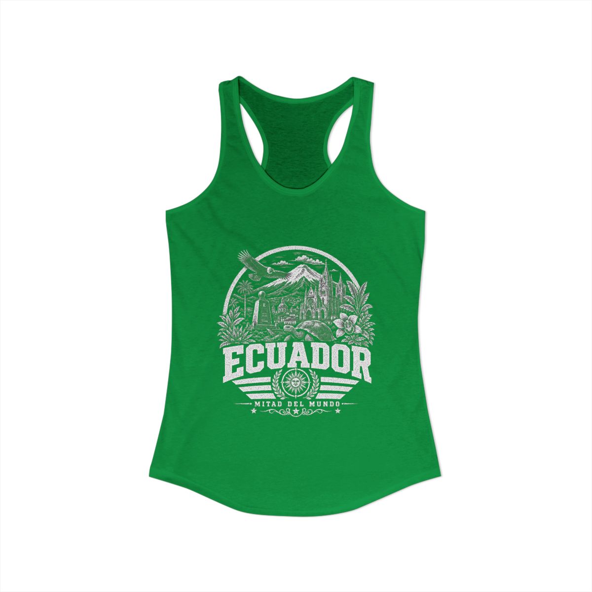 Ecuador Women's Tank Top — Solid Kelly Green (front)