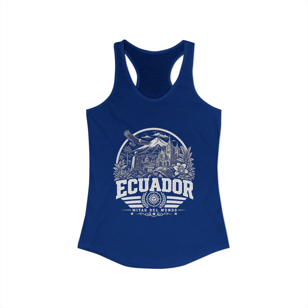 Ecuador Women's Tank Top — Solid Royal (front)