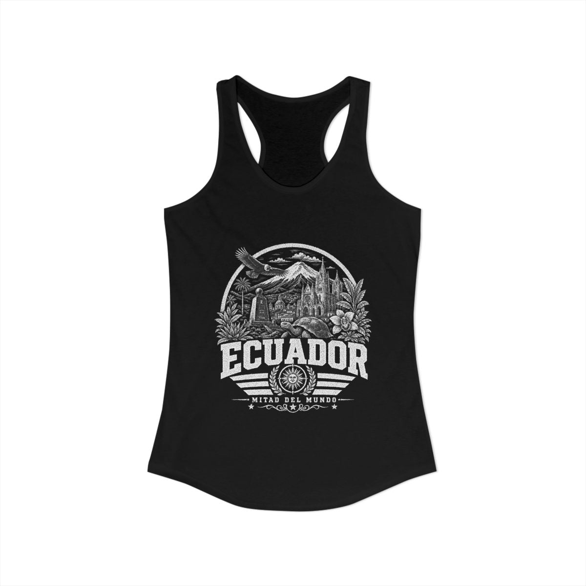 Ecuador Women's Tank Top — Solid Black (front)