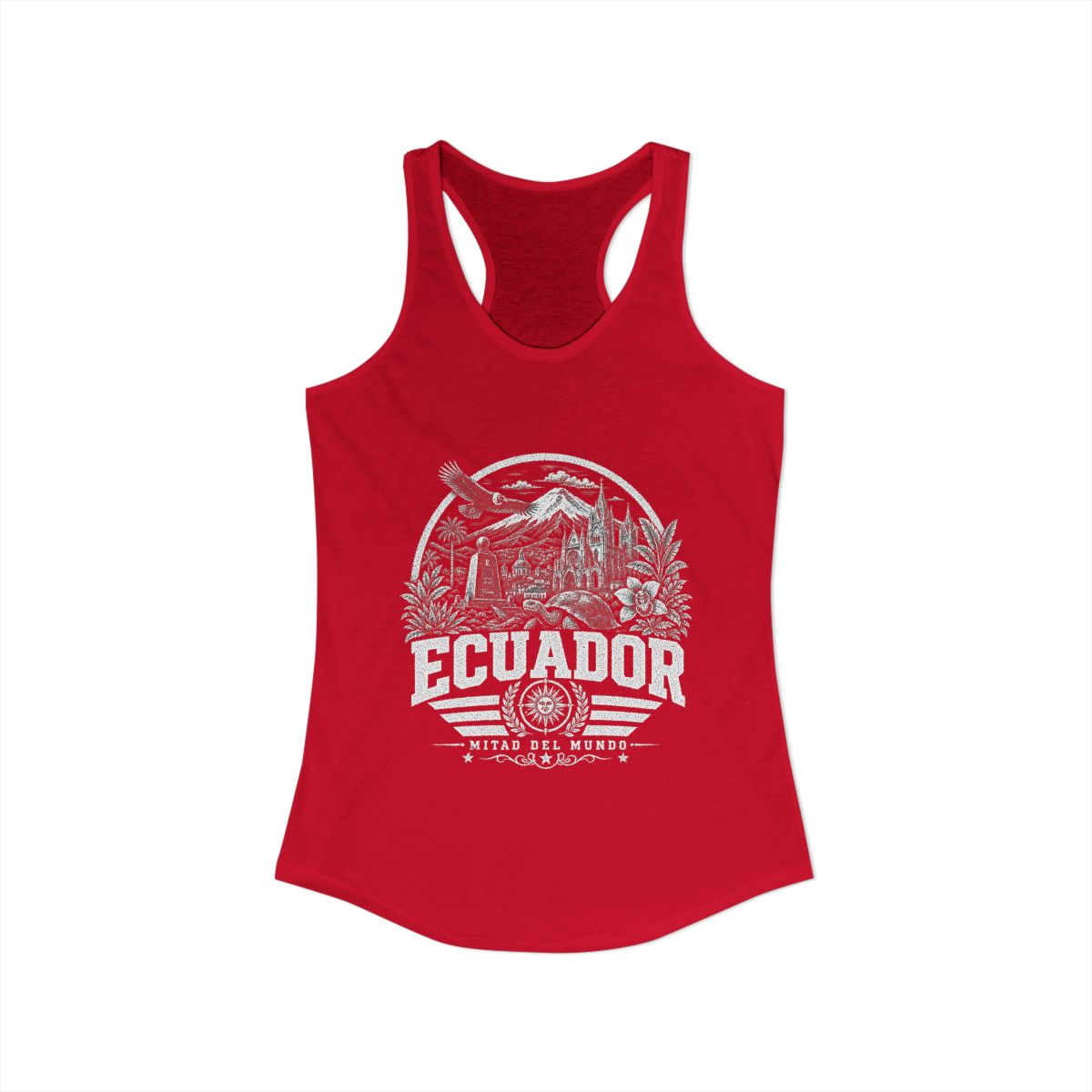 Ecuador Women's Tank Top — Solid Red (front)