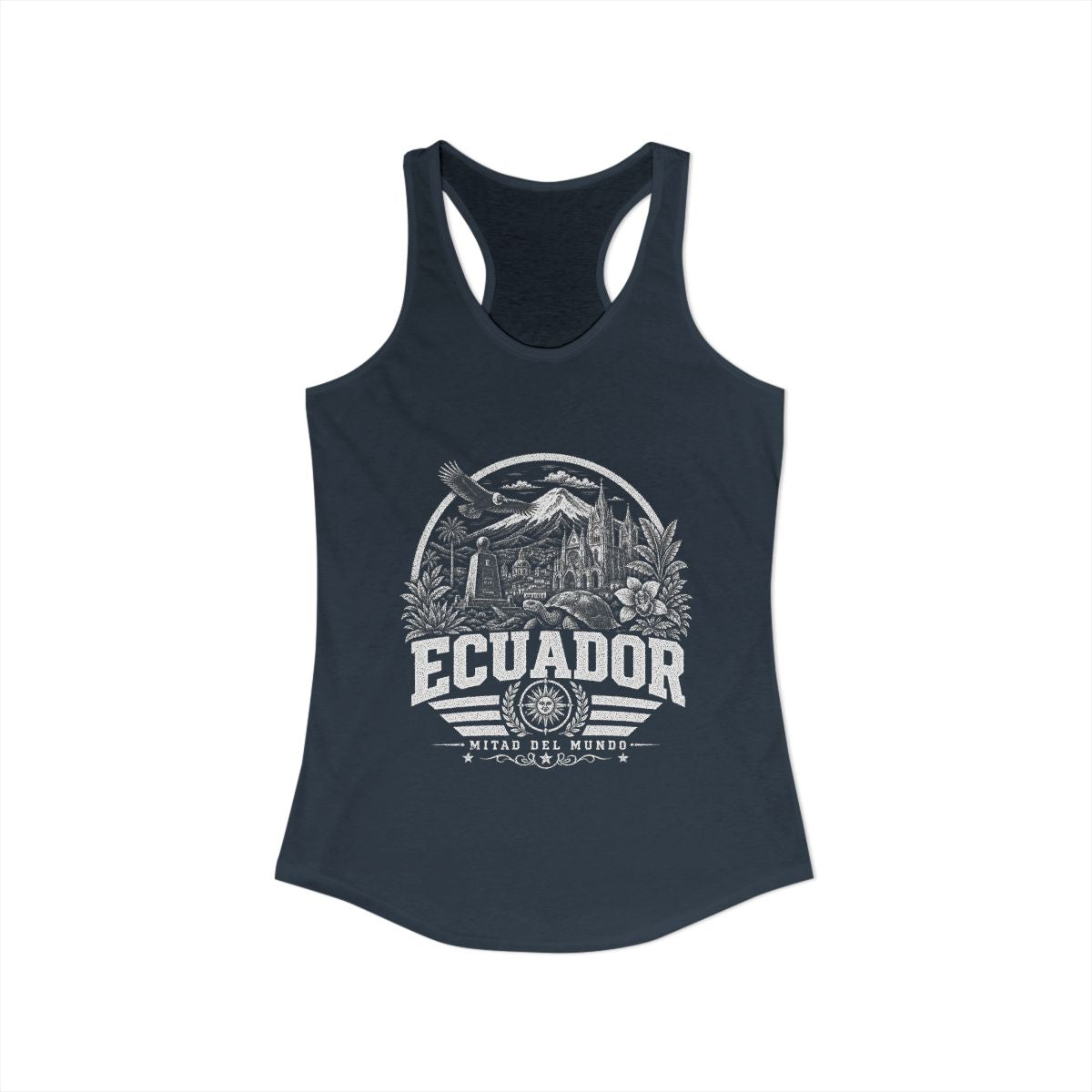 Ecuador Women's Tank Top — Solid Indigo (front)