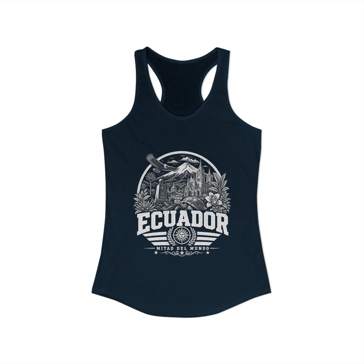 Ecuador Women's Tank Top — Solid Midnight Navy (front)