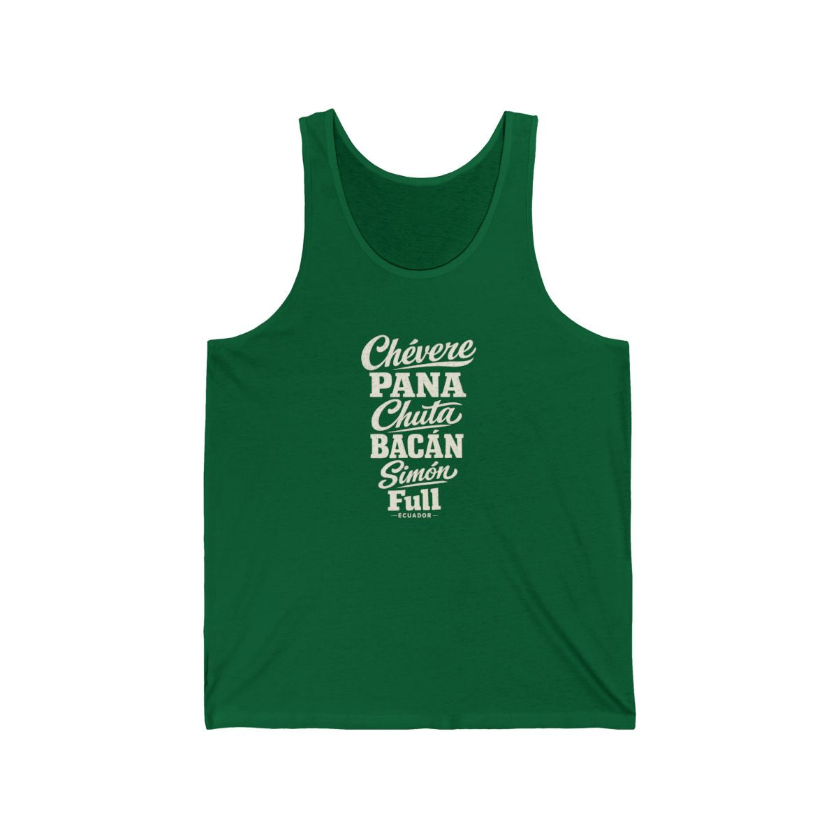 Ecuador local slang men's tank top — typographic sayings design | Nameshi Destinations (view 7)