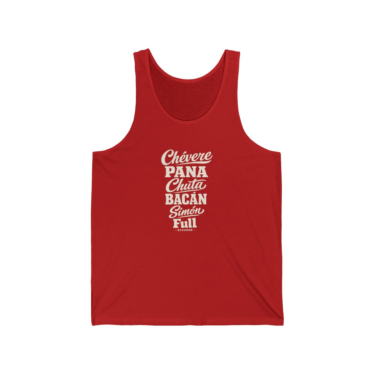 Ecuador local slang men's tank top — typographic sayings design | Nameshi Destinations (view 11)