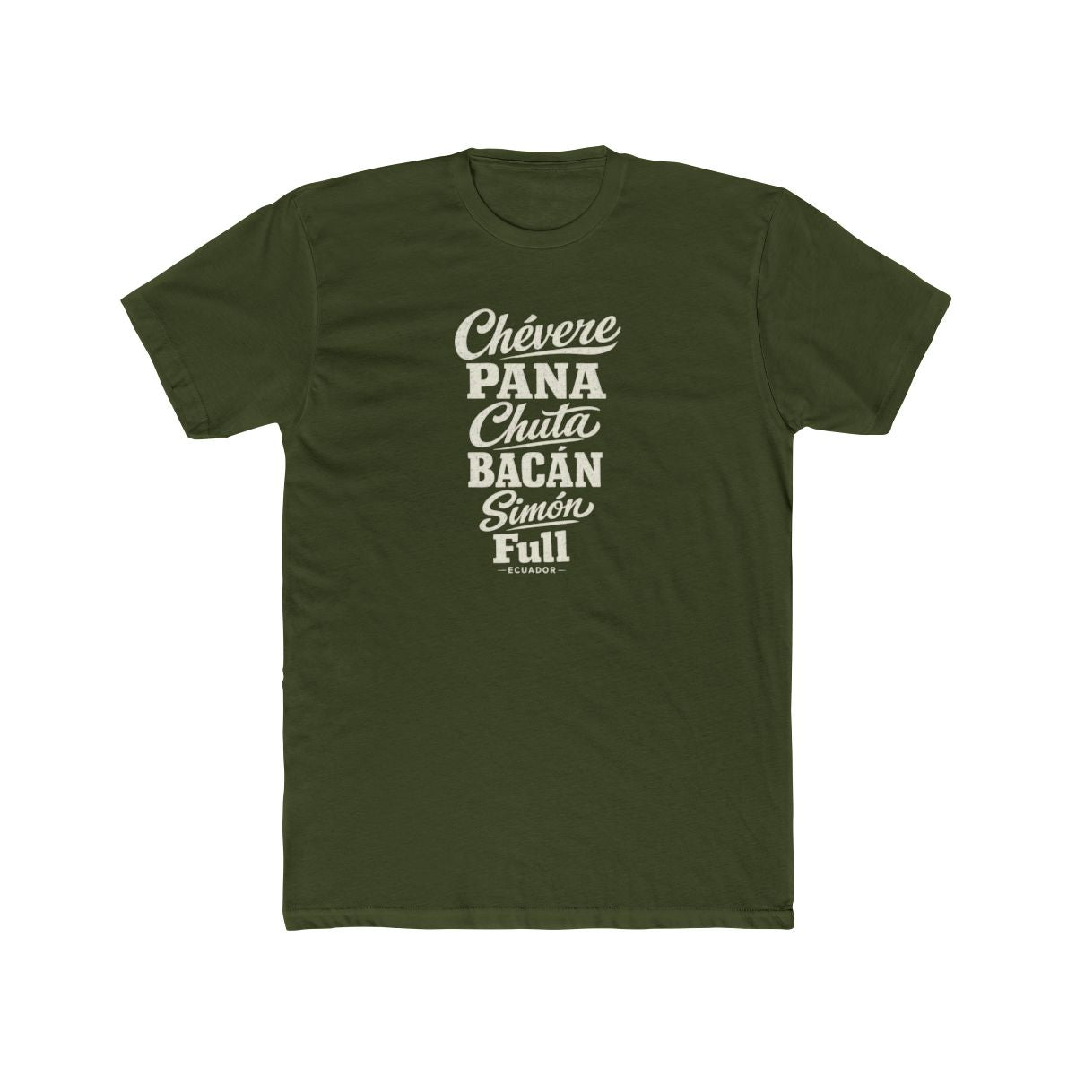 Ecuador local slang men's tee — typographic sayings design | Nameshi Destinations (view 4)