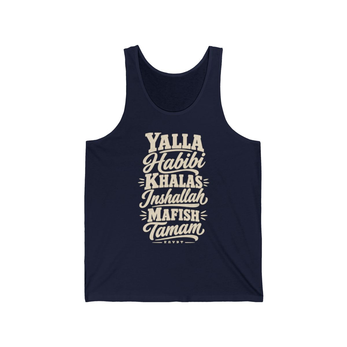 Egypt local slang men's tank top — typographic sayings design | Nameshi Destinations (view 15)