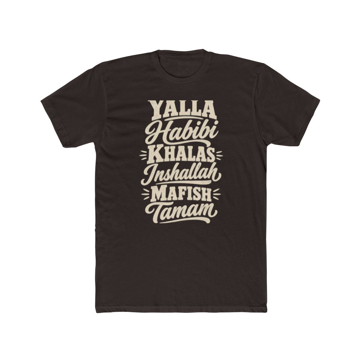 Egypt local slang men's tee — typographic sayings design | Nameshi Destinations (view 1)