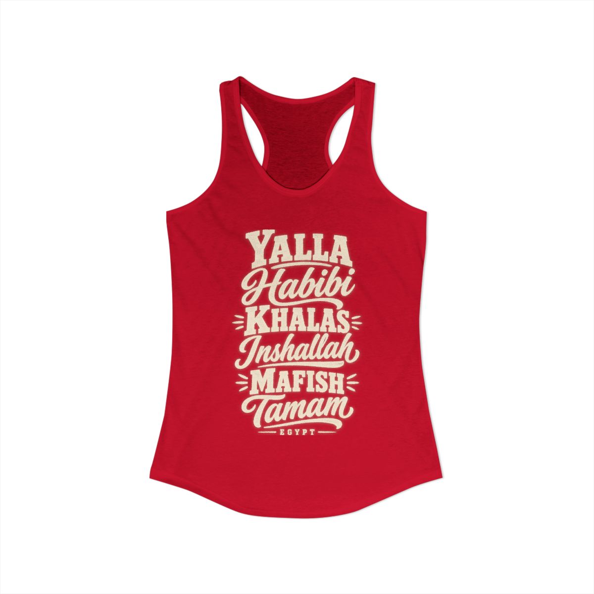 Egypt local slang women's tank top — typographic sayings design | Nameshi Destinations (view 17)