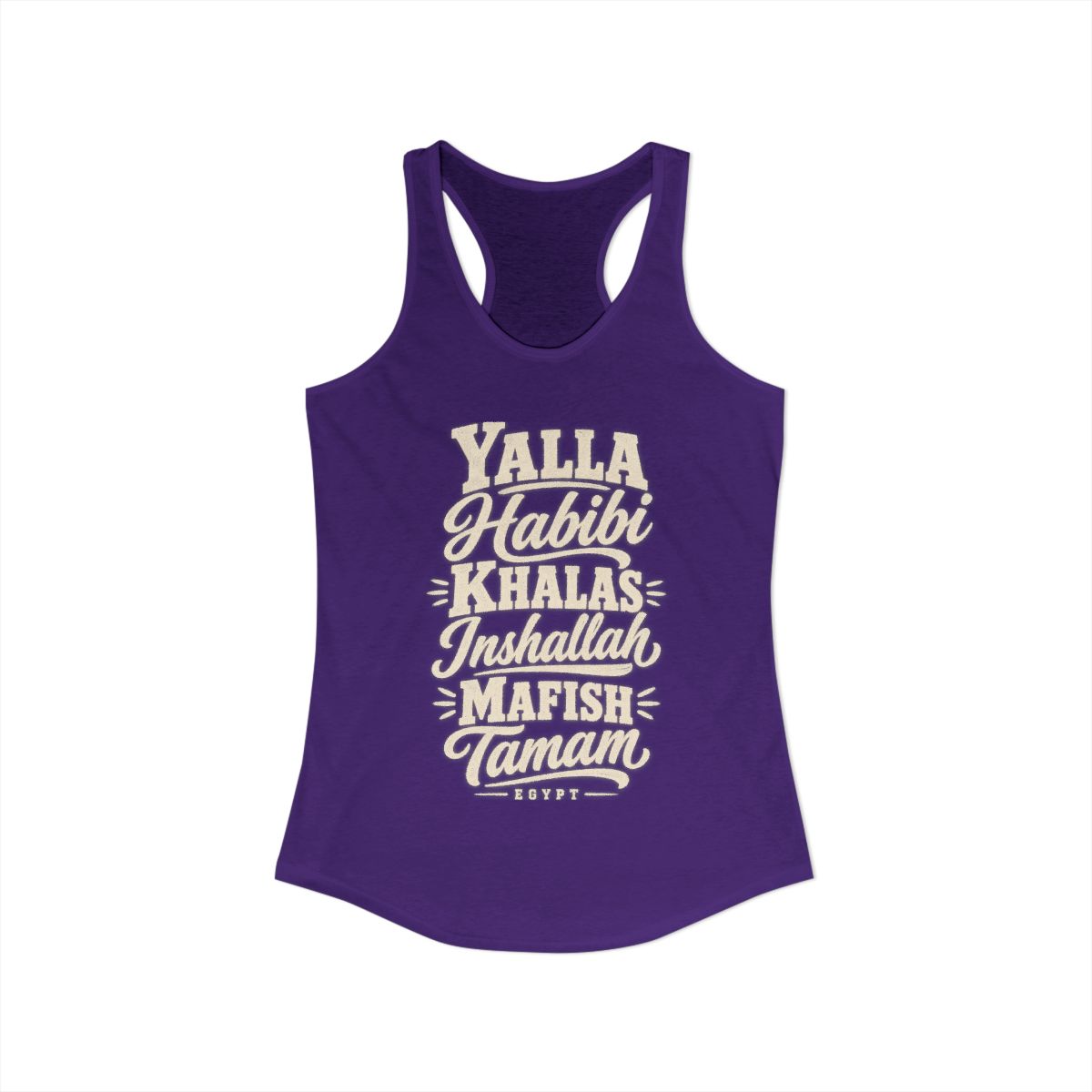 Egypt local slang women's tank top — typographic sayings design | Nameshi Destinations (view 15)