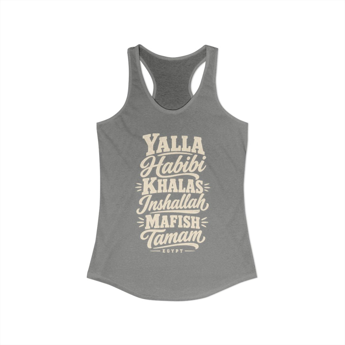 Egypt local slang women's tank top — typographic sayings design | Nameshi Destinations (view 25)