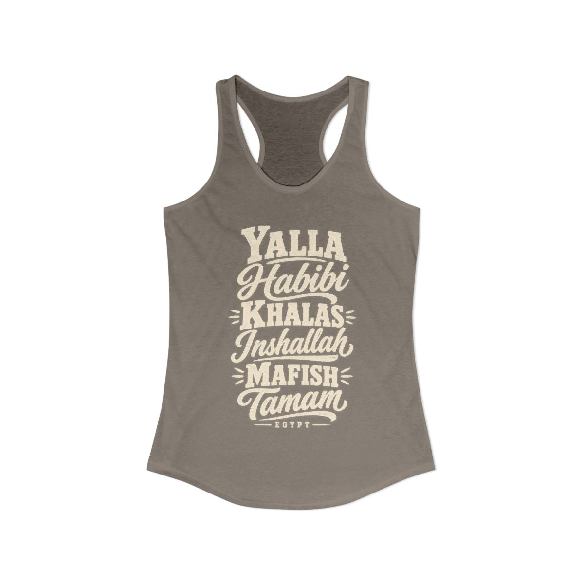 Egypt local slang women's tank top — typographic sayings design | Nameshi Destinations (view 23)
