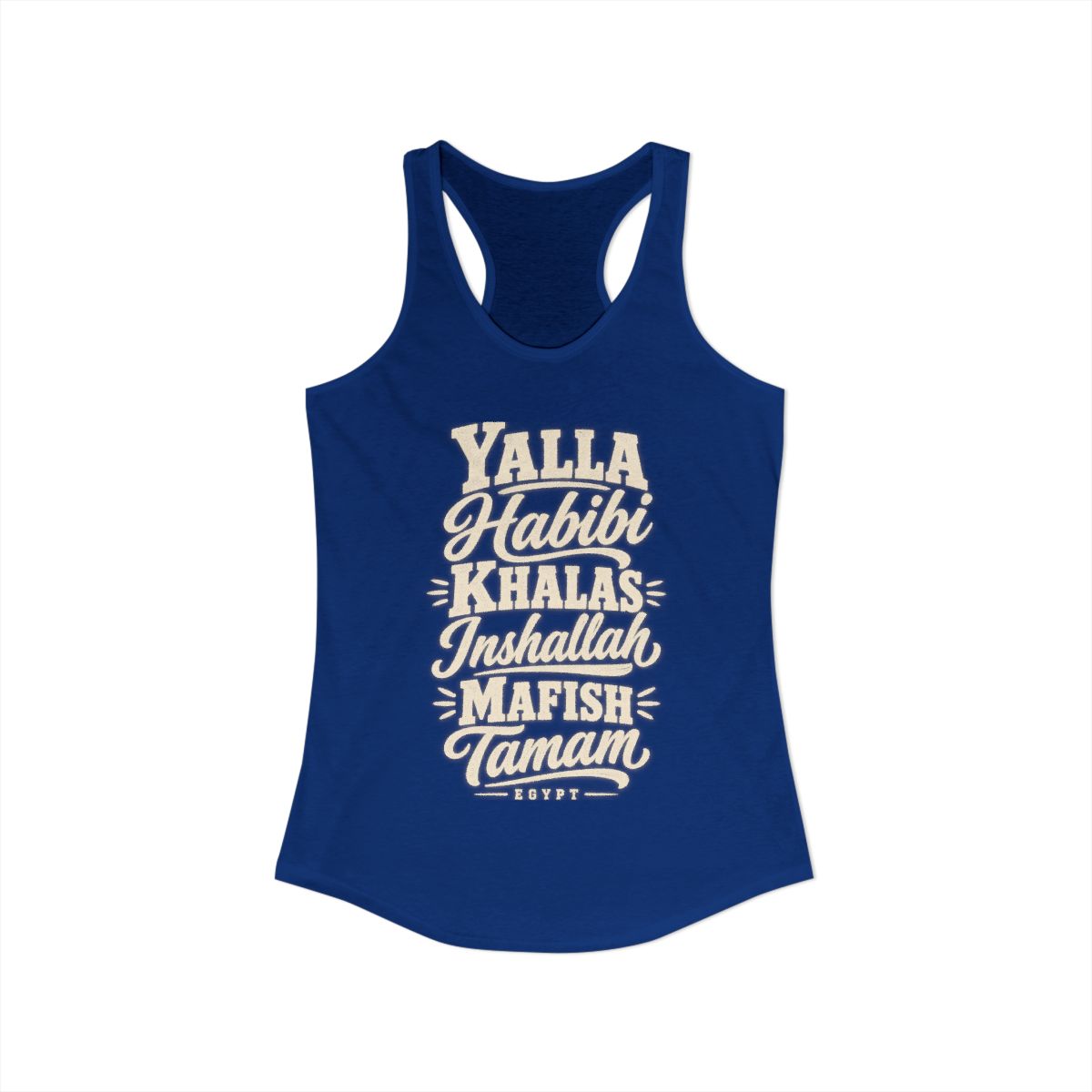 Egypt local slang women's tank top — typographic sayings design | Nameshi Destinations (view 19)
