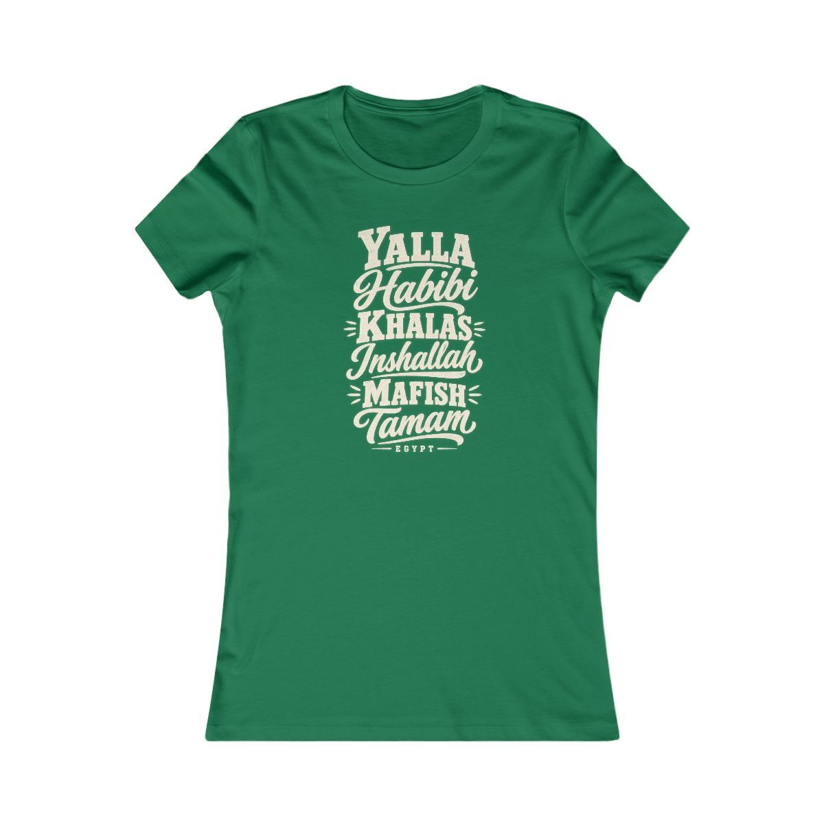 Egypt local slang women's tee — typographic sayings design | Nameshi Destinations (view 2)